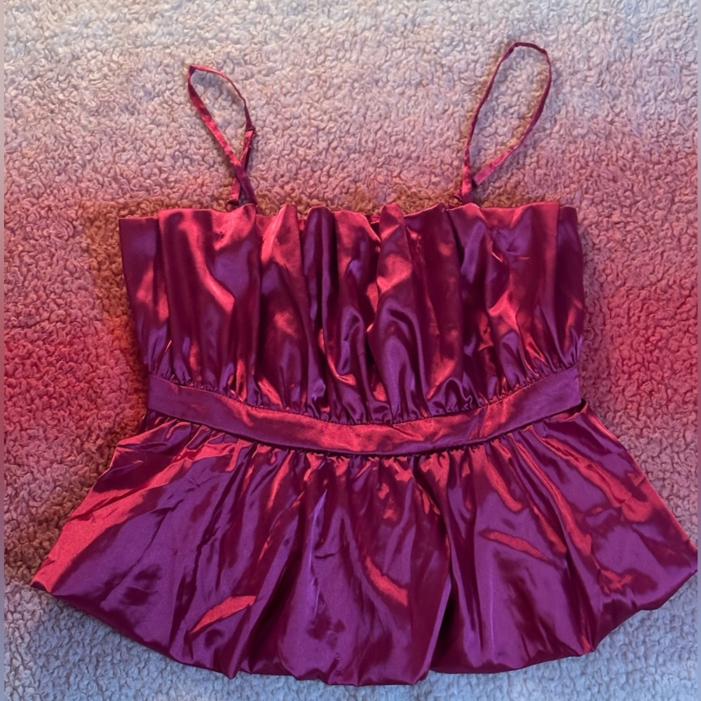 silk ruffle top